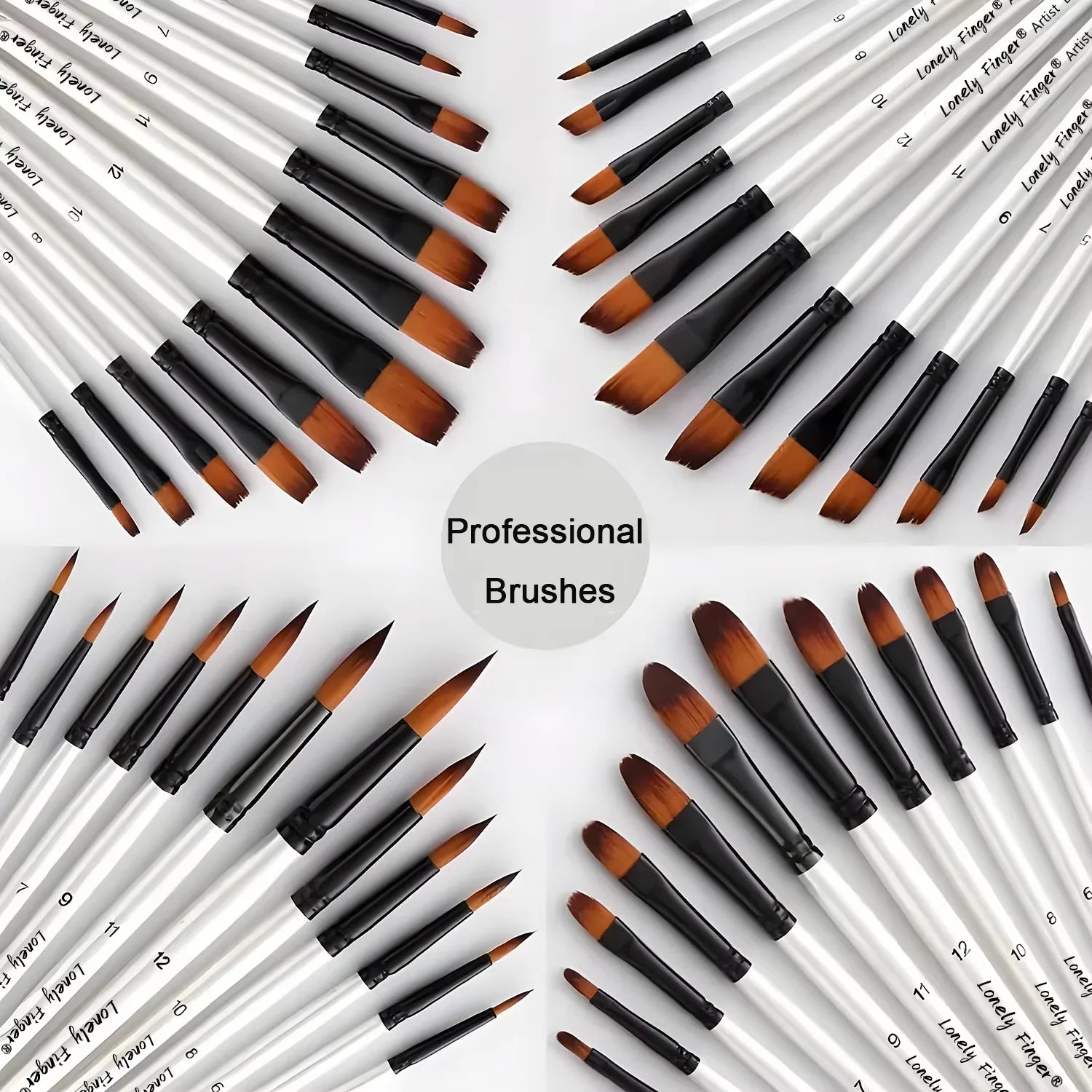 12/48pcs Premium Flat Art Paintbrush Set Durable Anti-Shedding Synthetic Nylon Bristles for Watercolor Acrylics Gouache Painting    Home Decor Supply | Online Retail | ShoreShopper.com