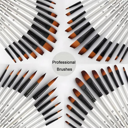 12/48pcs Premium Flat Art Paintbrush Set Durable Anti-Shedding Synthetic Nylon Bristles for Watercolor Acrylics Gouache Painting    Home Decor Supply | Online Retail | ShoreShopper.com