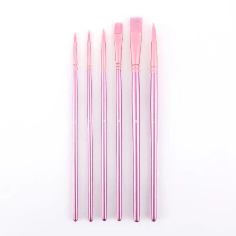 ♥Nylon Bristle Wooden Handle Pointed And Flat Watercolor Paintbrush Set For Art, Acrylic, Gouache, And Oil Painting    Home Decor Supply | Online Retail | ShoreShopper.com