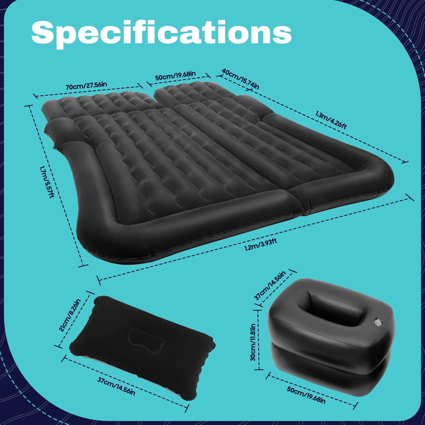 Car Mattress, SUV Car Air Mattresses with 2 Cushions and Pump, Thicker Air Bed for Travel, Camping, Removable Home Furniture    Home Decor Supply | Online Retail | ShoreShopper.com