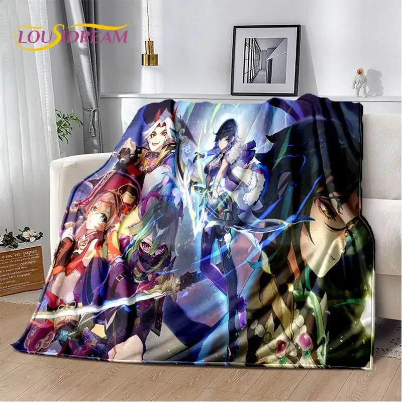 Genshin Impact Cartoon Game Soft Plush Blanket,Flannel Blanket Throw Blanket for Living Room Bedroom Bed Sofa Picnic Cover Kids    Your Coastal Marketplace | Shoreshopper.com