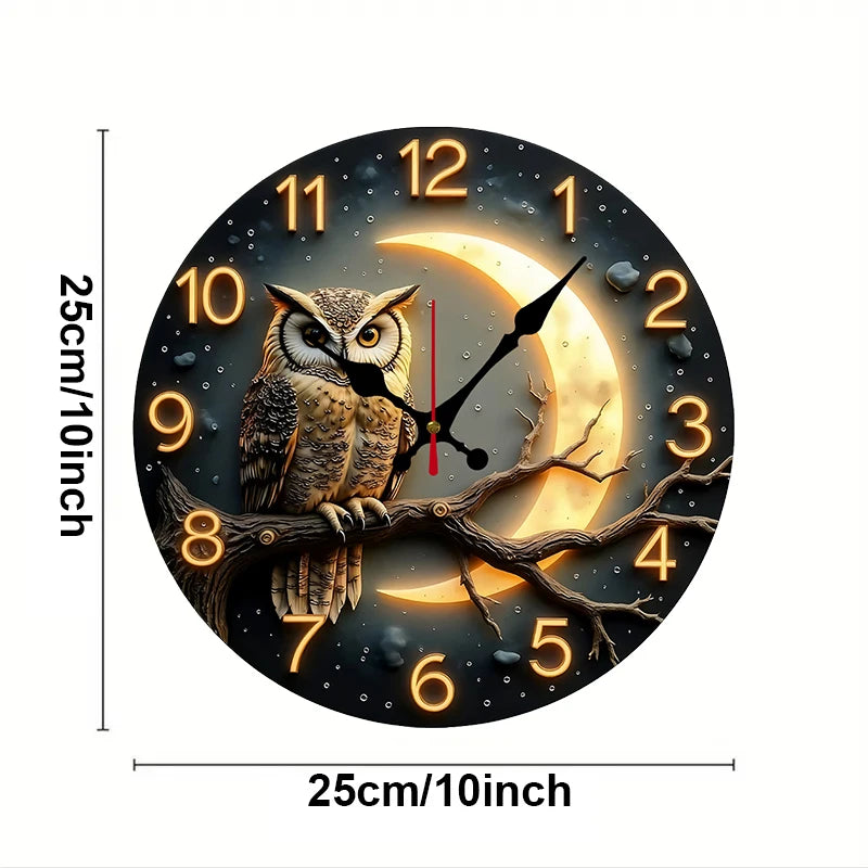 Moonlight Night Wooden Round Silent Hanging Wall Clock, Suitable For Living Room, Office, Study Room, Bedroom, Home Decoration    Home Decor Supply | Online Retail | ShoreShopper.com