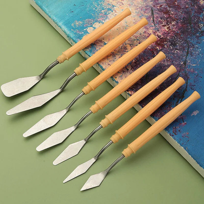 Art Supplies 7Pcs/Set Stainless Steel Oil Painting Knives Artist Crafts Spatula Palette Oil Painting Mixing Knife Scraper    Home Decor Supply | Online Retail | ShoreShopper.com