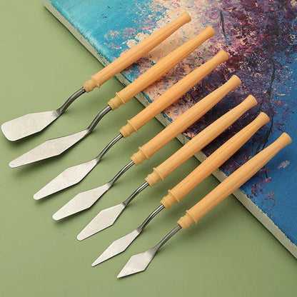 Art Supplies 7Pcs/Set Stainless Steel Oil Painting Knives Artist Crafts Spatula Palette Oil Painting Mixing Knife Scraper    Home Decor Supply | Online Retail | ShoreShopper.com