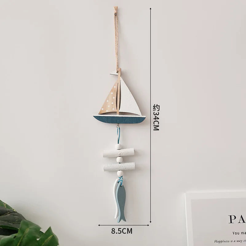 Wall Hanging Hand Made Mediterranean Starfish Hung Fish Nautical Decor Hang Wood Marine Pendant for Home Decoration קישוטי קיר    Your Coastal Marketplace | Shoreshopper.com