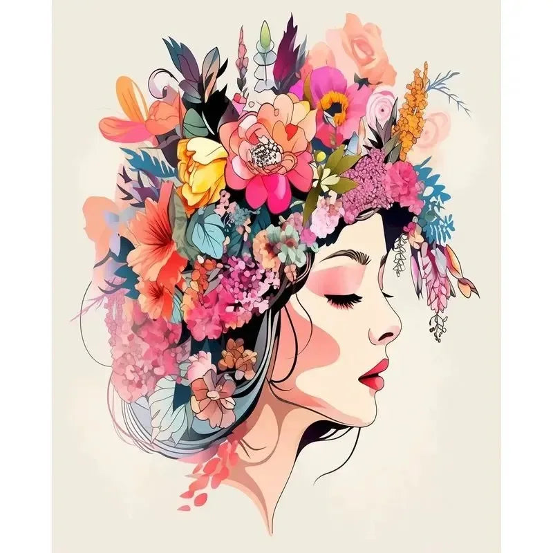 Paint By Number Woman Drawing on Canvas HandPainted Art Gift DIY Pictures By Number Flower Girl Kits Home Decoration    Home Decor Supply | Online Retail | ShoreShopper.com