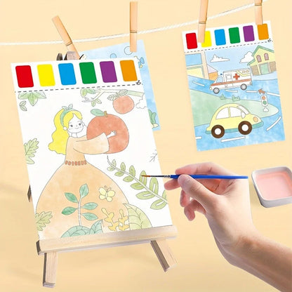 A Set of Art Tools, Including 8 Pieces of Art Paper, 8 Brushes,and 6 Colors of Paint,Suitable for Students and DIY Handmade Sets    Home Decor Supply | Online Retail | ShoreShopper.com