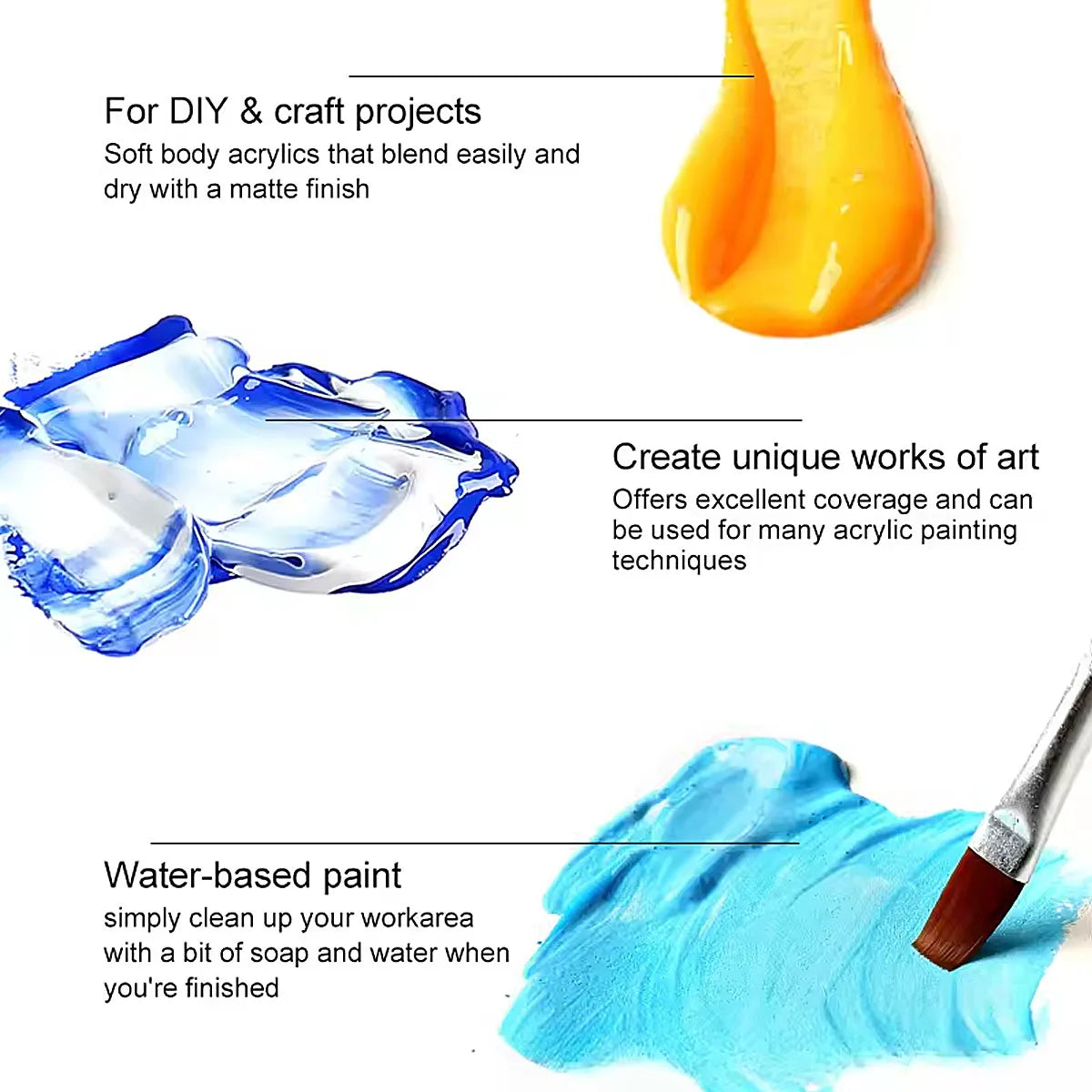 24-Color 60ML Acrylic Paint Set Student Art DIY Graffiti Hand-Painted Spray Paint for Creative Painting Projects    Home Decor Supply | Online Retail | ShoreShopper.com