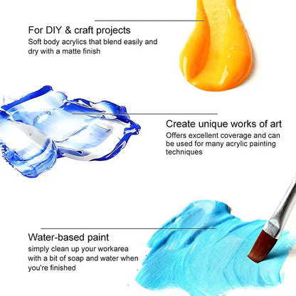 24-Color 60ML Acrylic Paint Set Student Art DIY Graffiti Hand-Painted Spray Paint for Creative Painting Projects    Home Decor Supply | Online Retail | ShoreShopper.com