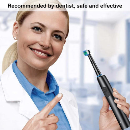 Electric Toothbrush Rotary Rechargeable Electric Toothbrush for Adults Rotating Electric Toothbrushes with 8 Soft Brush Heads - ShoreCo.Shop