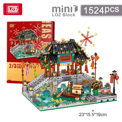 LOZ 1923 Street View Lantern Festival Pavilion Building Block Set - ShoreCo.Shop