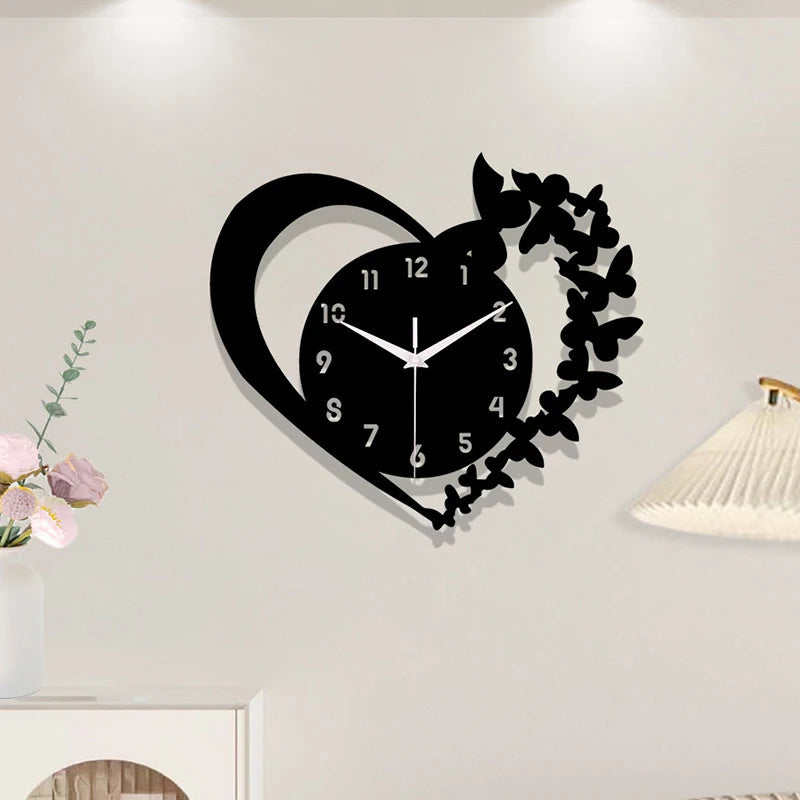 Heart shaped frameless design acrylic silent clock living room bedroom home decoration Mother's Day New Year Easter gift    Home Decor Supply | Online Retail | ShoreShopper.com