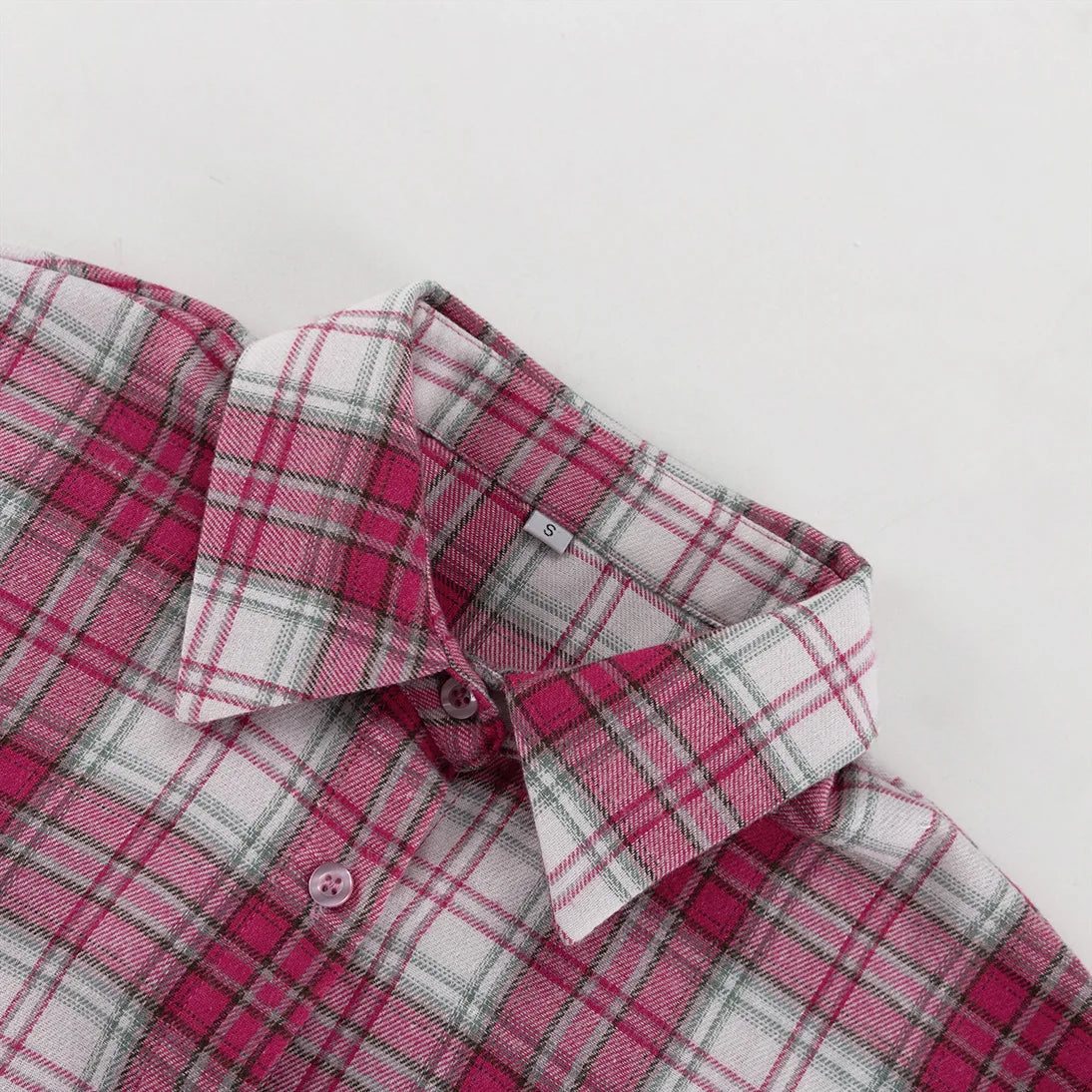 Pink Plaid Shirt for Women in Europe and America New Versatile Loose Shirt for Women Removable Long-sleeved Lapel Top    Home Decor Supply | Online Retail | ShoreShopper.com