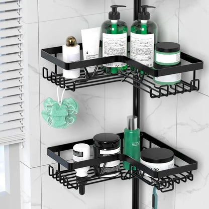 Corner Shower Caddy Tension Pole - 4 Tier Stainless Steel Rustproof Shower Corner Caddy for Bathroom Shower Organizer    Home Decor Supply | Online Retail | ShoreShopper.com
