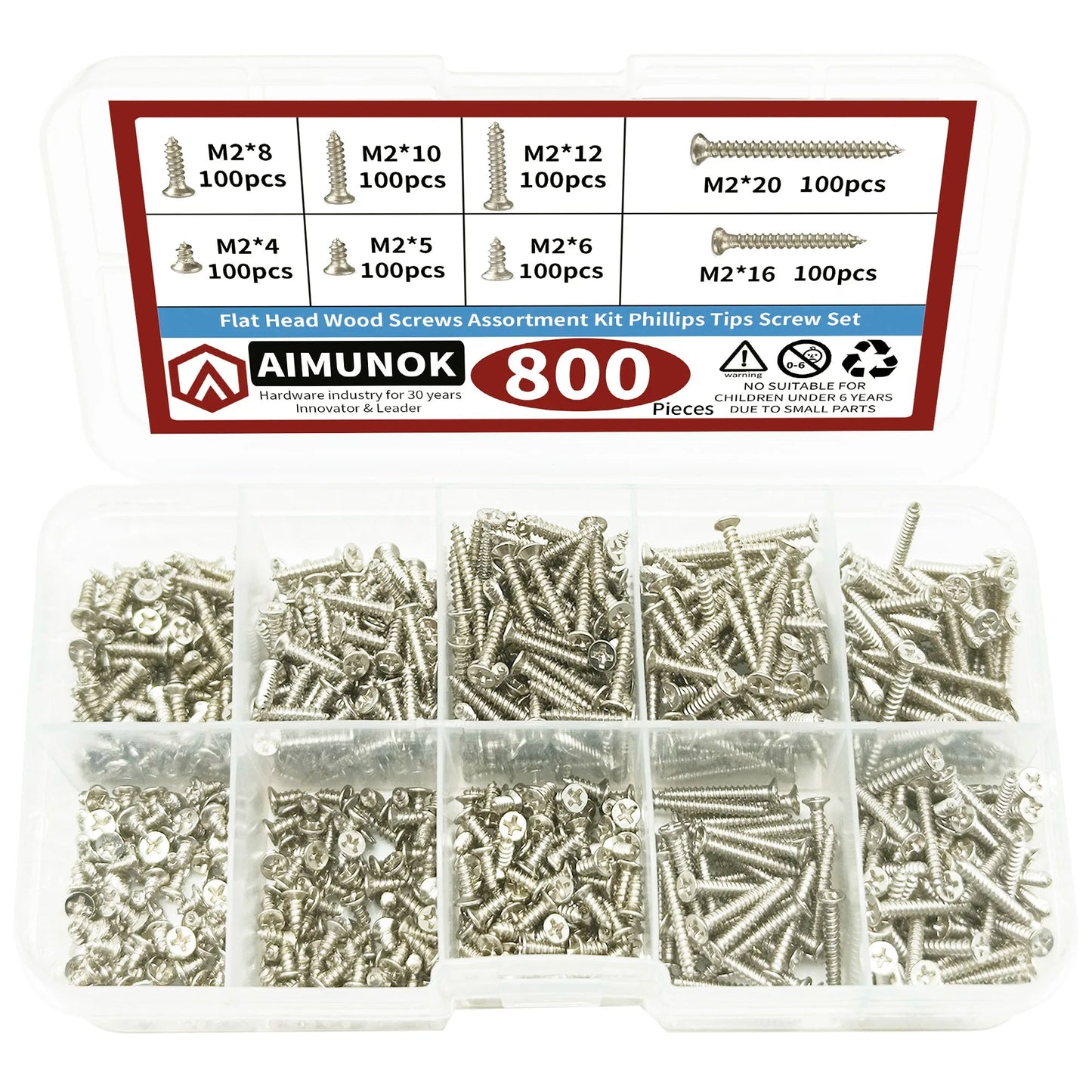 800pcs M2 Self Tapping Screw Assortment Kit Tapping Screw Assortment Kit Lock Nut Wood Thread Nail Screw Sets Self Lock Nut Wood    Home Decor Supply | Online Retail | ShoreShopper.com