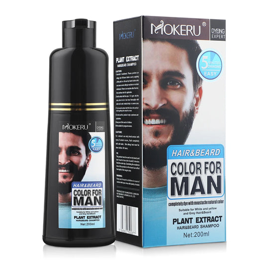Natural Permanent Beard Dye Shampoo Repair White Grey Hair Removal Instant Mustache Dying Blacking Fast Beard Coloring for Men - ShoreCo.Shop