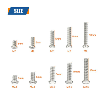 M1 M1.2 M1.4 M1.6 M2.5 M3 304 Stainless Steel Round Head Cross Small Screw Set Metric Thread Machine Bolt Assortment Kit Set    Home Decor Supply | Online Retail | ShoreShopper.com