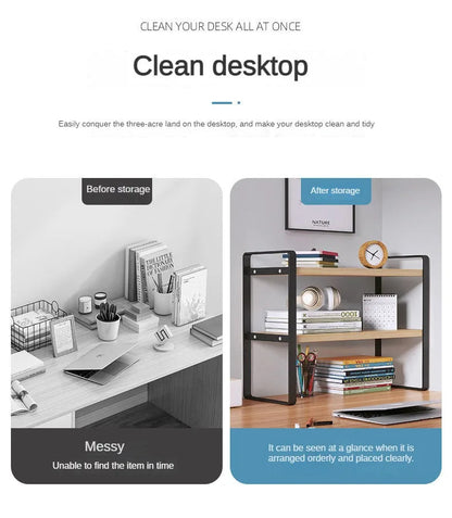 Shelf Desktop Storage  Bookshelf Student Desk Shelves Racks Office Computer Desk Tiered Cabinet Home Storage Holders Organizer    Home Decor Supply | Online Retail | ShoreShopper.com