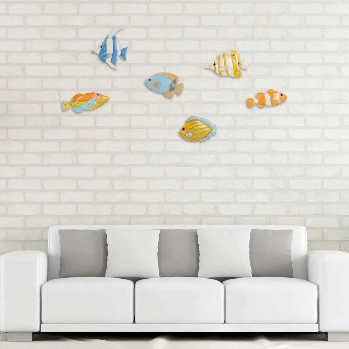 Fish Wall Hanging Iron Wall Decor Creative Ornament Craft Wall Setting Marine Life Home Decoration Accessories