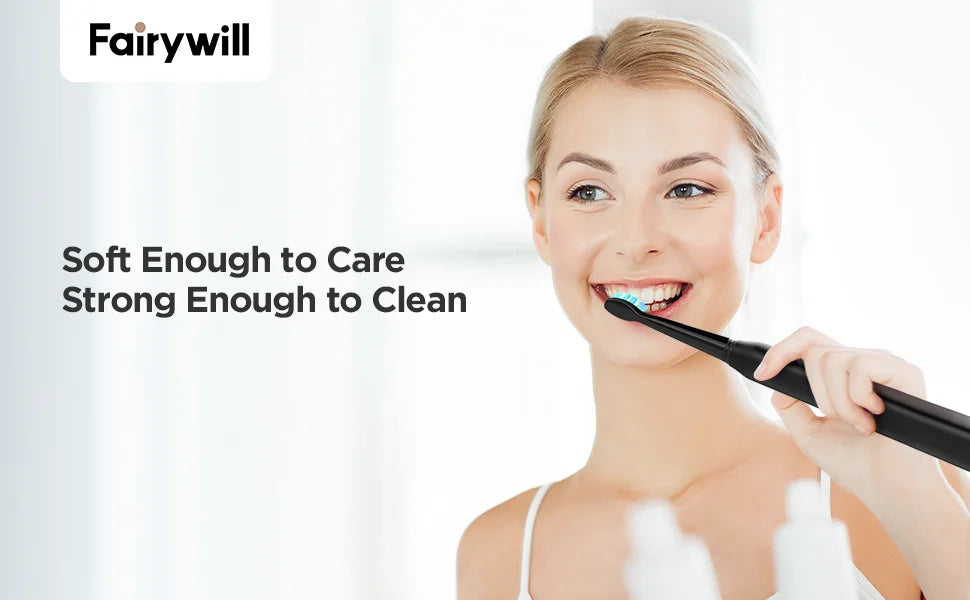 Fairywill Electric Sonic Toothbrush FW-507 USB Charge Rechargeable Adult Waterproof Electronic Tooth Brushes Replacement Heads s - ShoreCo.Shop