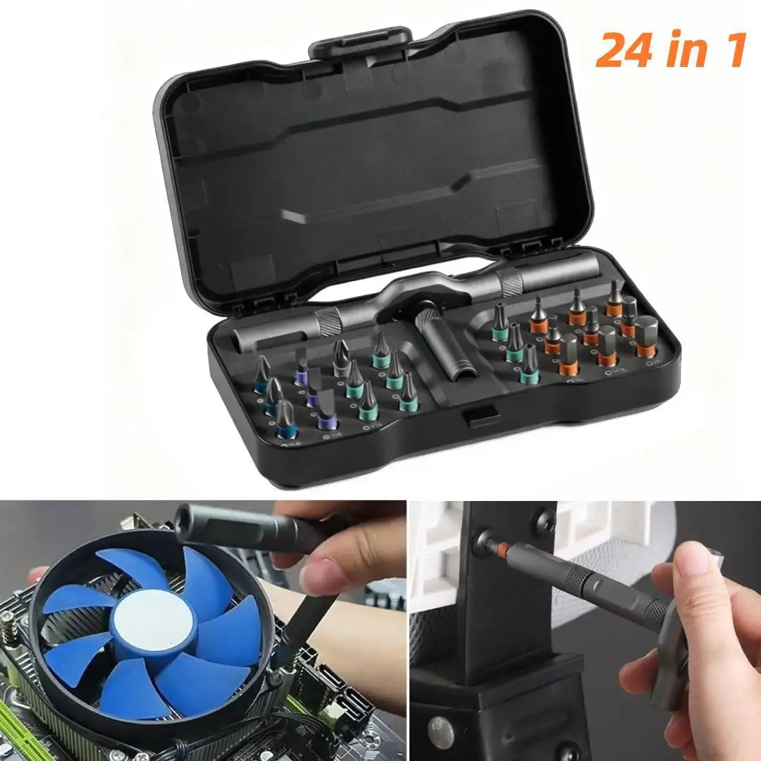 24 in 1 Magnetic Screwdriver Set DIY Multifunction Ratchet Screwdriver Multi Bits Mini Repair Tool Kit for Furniture Computer    Home Decor Supply | Online Retail | ShoreShopper.com