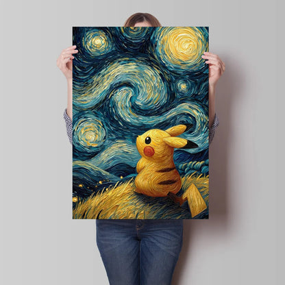 Van Gogh Style Pokemon Pikachu Wall Decoration Multiple Characters Are Available Creating A Unique Artistic Space for Your Home    Home Decor Supply | Online Retail | ShoreShopper.com