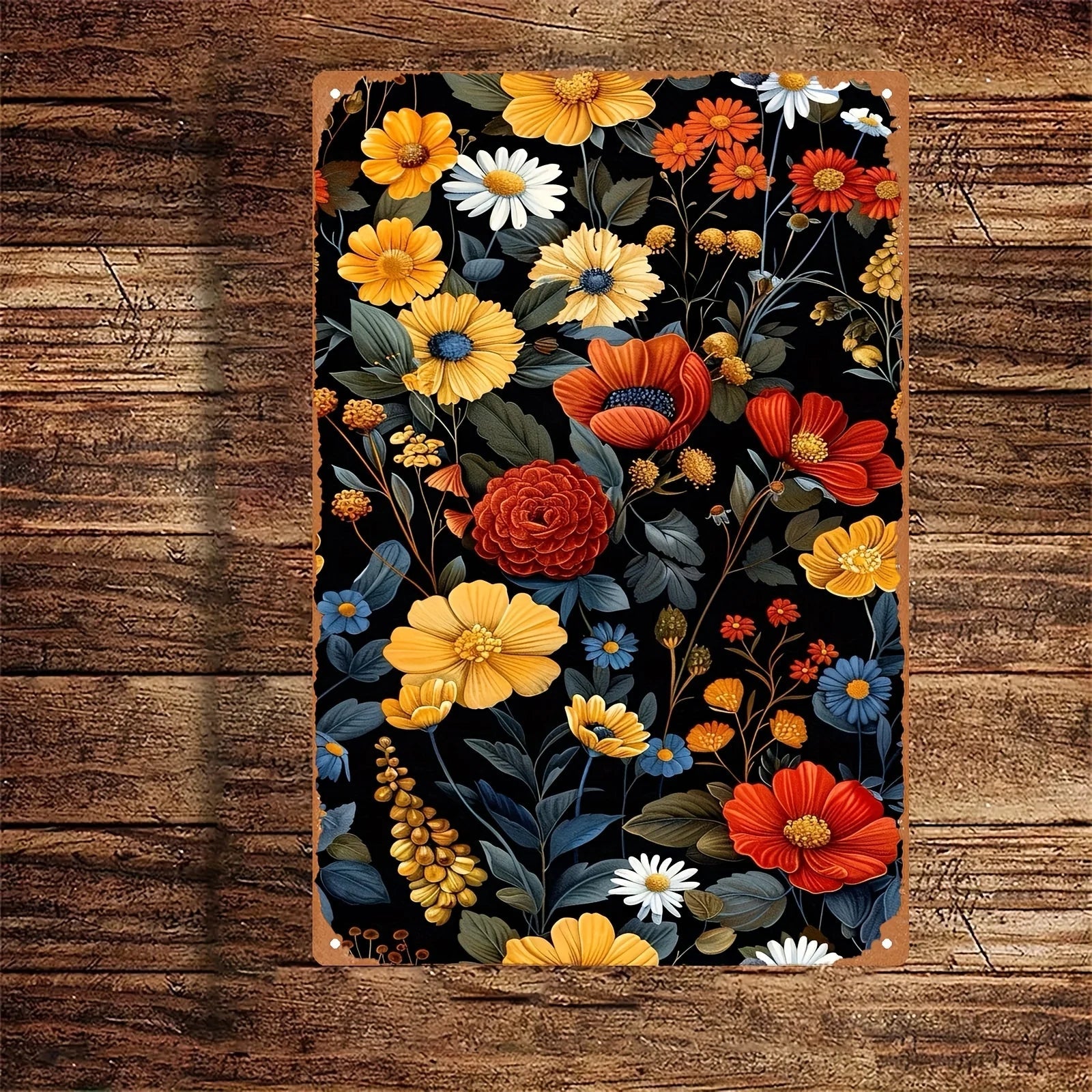 1pc Classic Floral Iron Art Print, Frameless Metal Wall Decor, 20x30cm/8x12inch, Aluminum Sign for Home Decoration    Home Decor Supply | Online Retail | ShoreShopper.com