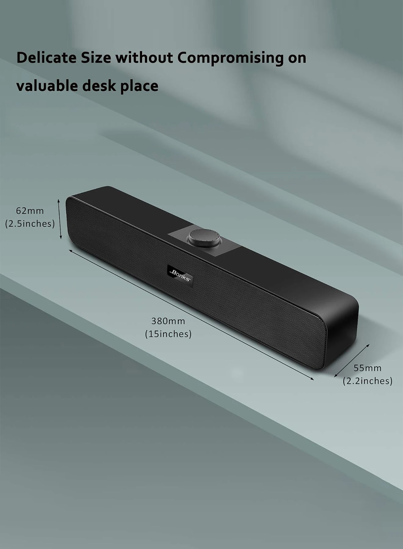 B Computer Speakers with 3.5 mm Aux, Small PC Speakers Powered by USB, USB Soundbar for Monitor，Wired USB Desktop Speaker,    Home Decor Supply | Online Retail | ShoreShopper.com