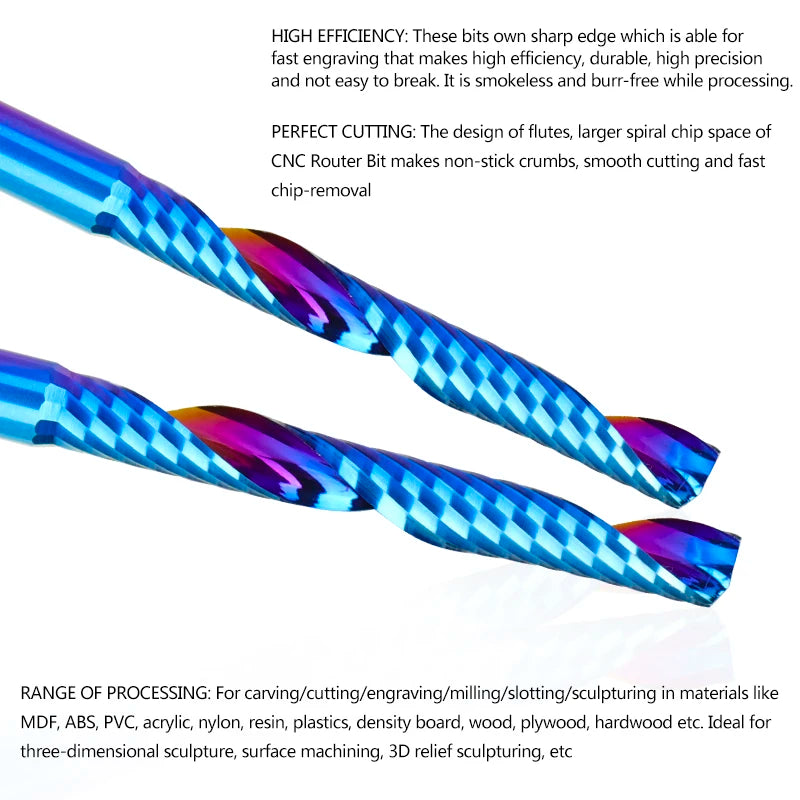 XCAN10pcs Single Flute Carbide End Mill 1/8'' Shank O Flute Spiral CNC Router Bit Cutter 1/1.5/2/2.5/3.175mm Wood Milling Tools    Home Decor Supply | Online Retail | ShoreShopper.com