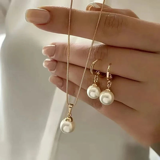 2 Pieces Of Round Pearl Jewelry Set, Earrings, Pendants, Necklaces, Ladies' Exquisite And Fashionable Wedding Jewelry Set,Gifts    Home Decor Supply | Online Retail | ShoreShopper.com