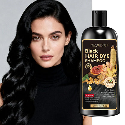 Unisex adult 4-in-1 hair dye shampoo, hair dye shampoo foam, plant-based hair dye, easy to shampoo, cover gray hair - ShoreCo.Shop