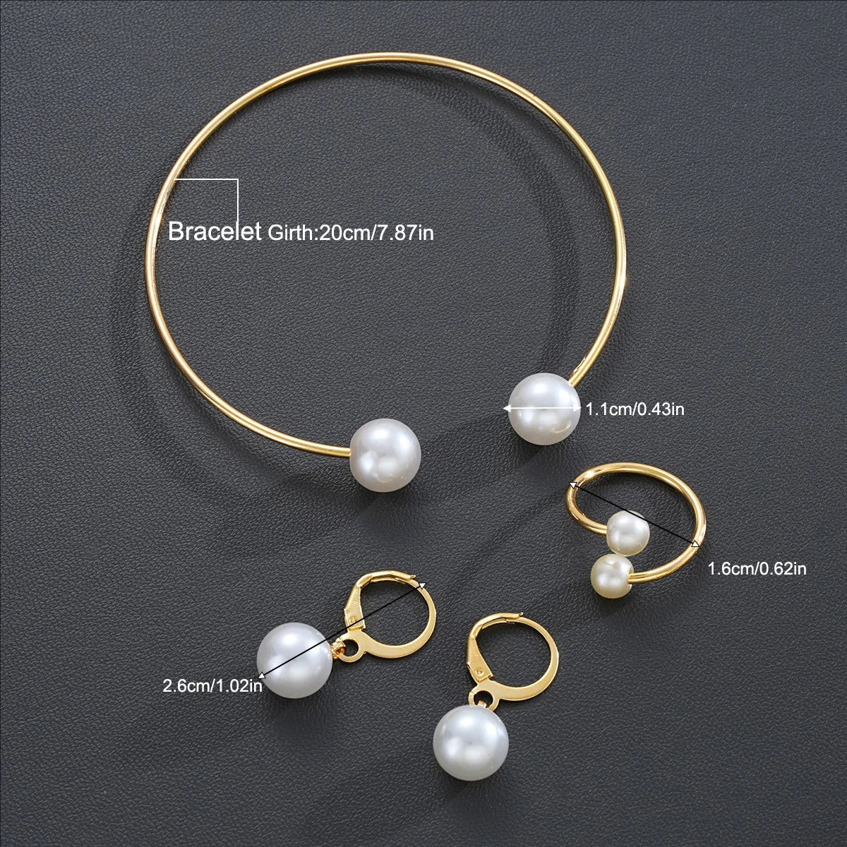 Female Jewelry Set Pearl Open Stud Earrings Bracelet Ring Women's Simple Luxurious High-end Sophisticated Accessories    Home Decor Supply | Online Retail | ShoreShopper.com