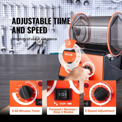 SucceBuy 3kg 5kg Rotary Tumbler Surface Polisher Jewelry Drum Polishing Machine Gem DIY Mini-Tumbler Finishing Tools    Home Decor Supply | Online Retail | ShoreShopper.com