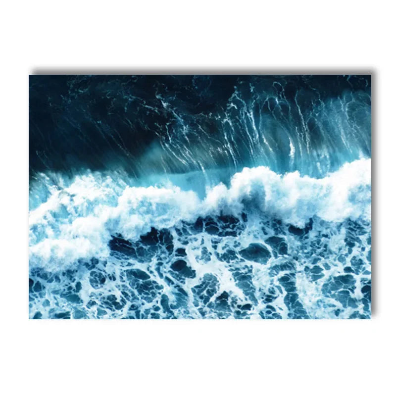Beach Blue Ocean Wave Sea Water Surf Posters And Prints Coastal Seascape Canvas Painting Wall Art Picture Living Room Home Decor    Your Coastal Marketplace | Shoreshopper.com
