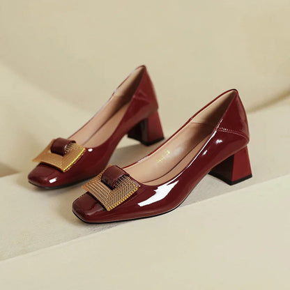 Women's Shoes 2025 New Summer Thick Heels Non Slip High Heels Women Square Head Elegant Middle Wedding Pumps High Quality    Your Coastal Marketplace | Shoreshopper.com