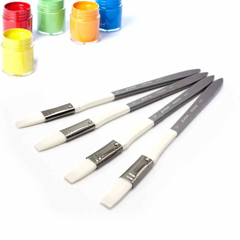 4 Pc 1/2 "Bristle Brushes Oil Painting Brush Graffiti Watercolor Paintbrush Art Material Tool Set For Acrylic scrubbing brush    Home Decor Supply | Online Retail | ShoreShopper.com