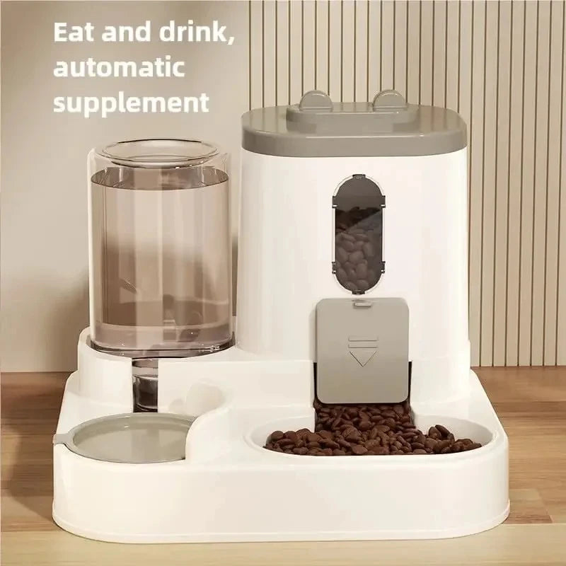 Dog & Cat Automatic Feeder & Waterer Set: Gravity Design, Leak-Proof, Spill-Proof, Anti-Slip, Easy to Clean, Built-In Food Bowl - ShoreCo.Shop