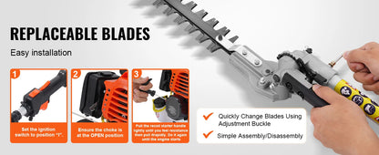 SucceBuy 33CC 6-in-1Multi-Functional Trimming Tools Gas Hedge Trimmer Weed Eater String TrimmerBrush Cutter Pole Saw Chainsaw    Home Decor Supply | Online Retail | ShoreShopper.com