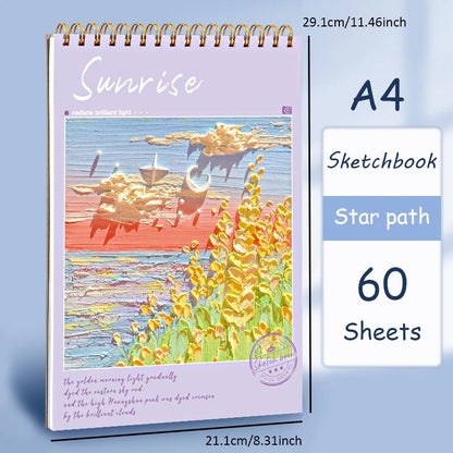 A4 Sketchbook 160 GSM 60 Sheets Drawing Paper Art Book for Artist Watercolor Oil Painting Stationery Students School Supplies    Home Decor Supply | Online Retail | ShoreShopper.com