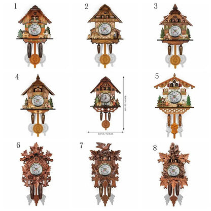 Forest Tower Wood Pendulum Vintage Clocks Vintage Silent Wood Wall Clock Wooden 3D Chiming 3D Chiming Clock Housewarming Gift    Home Decor Supply | Online Retail | ShoreShopper.com
