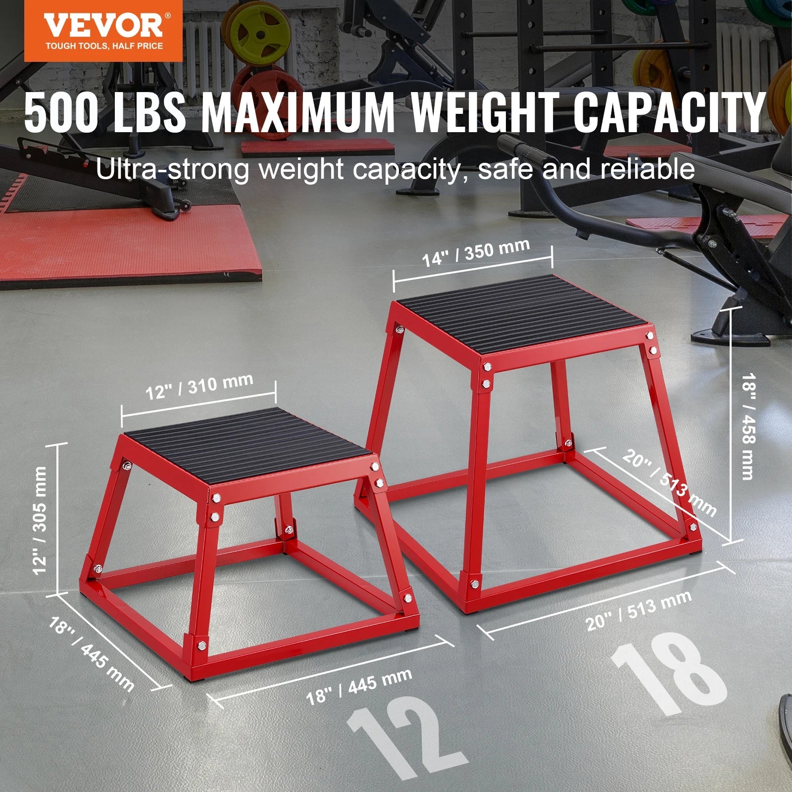 SucceBuy 12/18 Inch  Jump Box Anti-Slip Fitness Exercise Step Up Box For Home Gym Training Conditioning Strength Training    Home Decor Supply | Online Retail | ShoreShopper.com