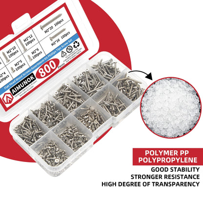 800pcs M2 Self Tapping Screw Assortment Kit Tapping Screw Assortment Kit Lock Nut Wood Thread Nail Screw Sets Self Lock Nut Wood    Home Decor Supply | Online Retail | ShoreShopper.com