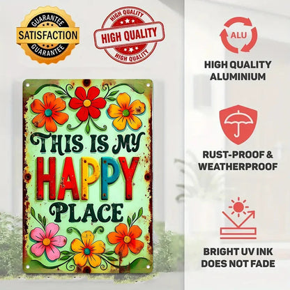 "This is My Happy Place" Metal Sign - 8x12 Aluminum Wall Art Decor    Home Decor Supply | Online Retail | ShoreShopper.com