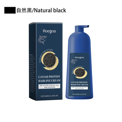 Caviar Protein Hair Dye Shampoo Gray White Hair Color Treatment Smoothing Nourishing Fast Natural Herbal Color Hair Cream 500ml - ShoreCo.Shop