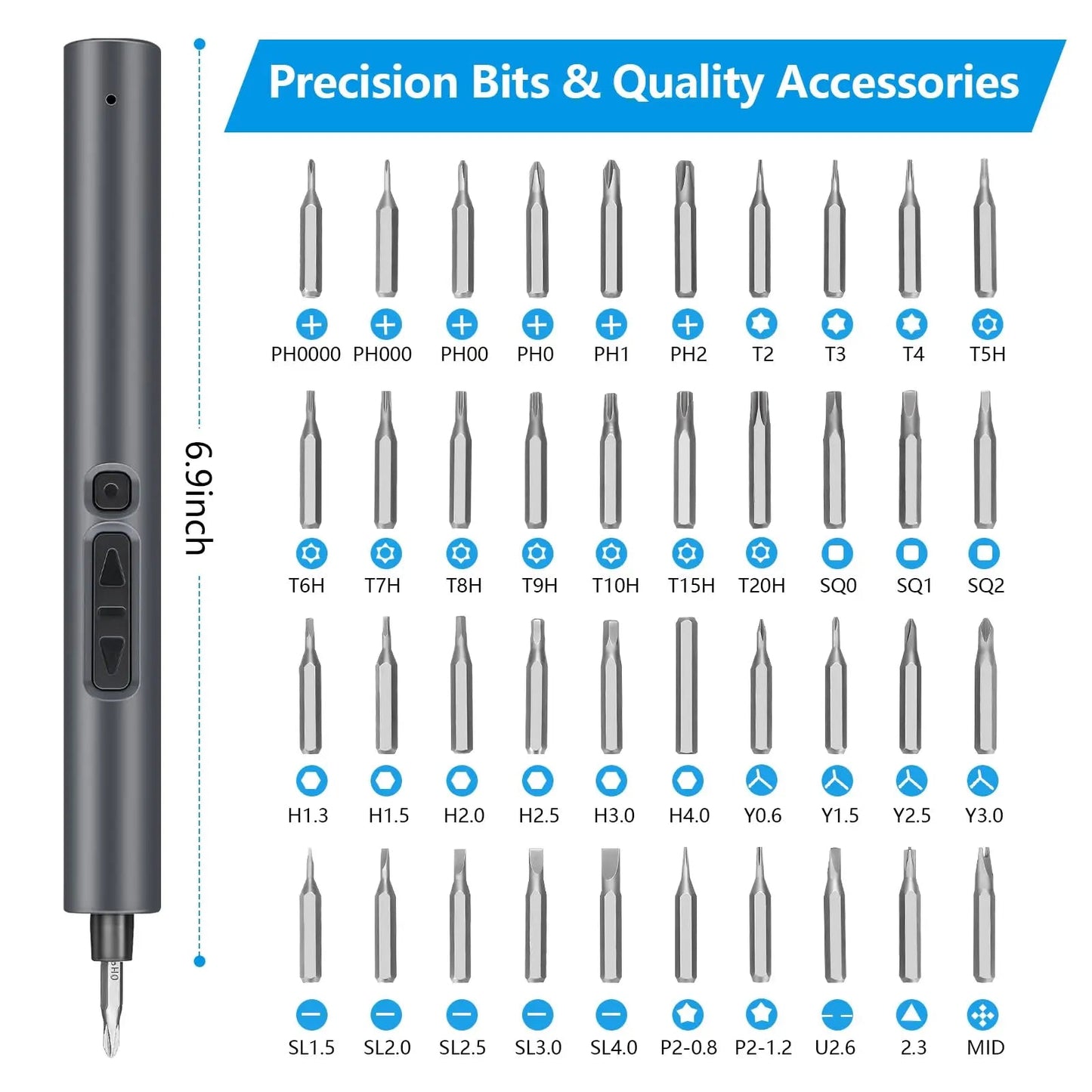 50 in 1 Precision Electric Screwdriver Set Multi-Function Power Tool with Magnetic Torx Phillips Bits for iPhone Glasses Watches    Home Decor Supply | Online Retail | ShoreShopper.com