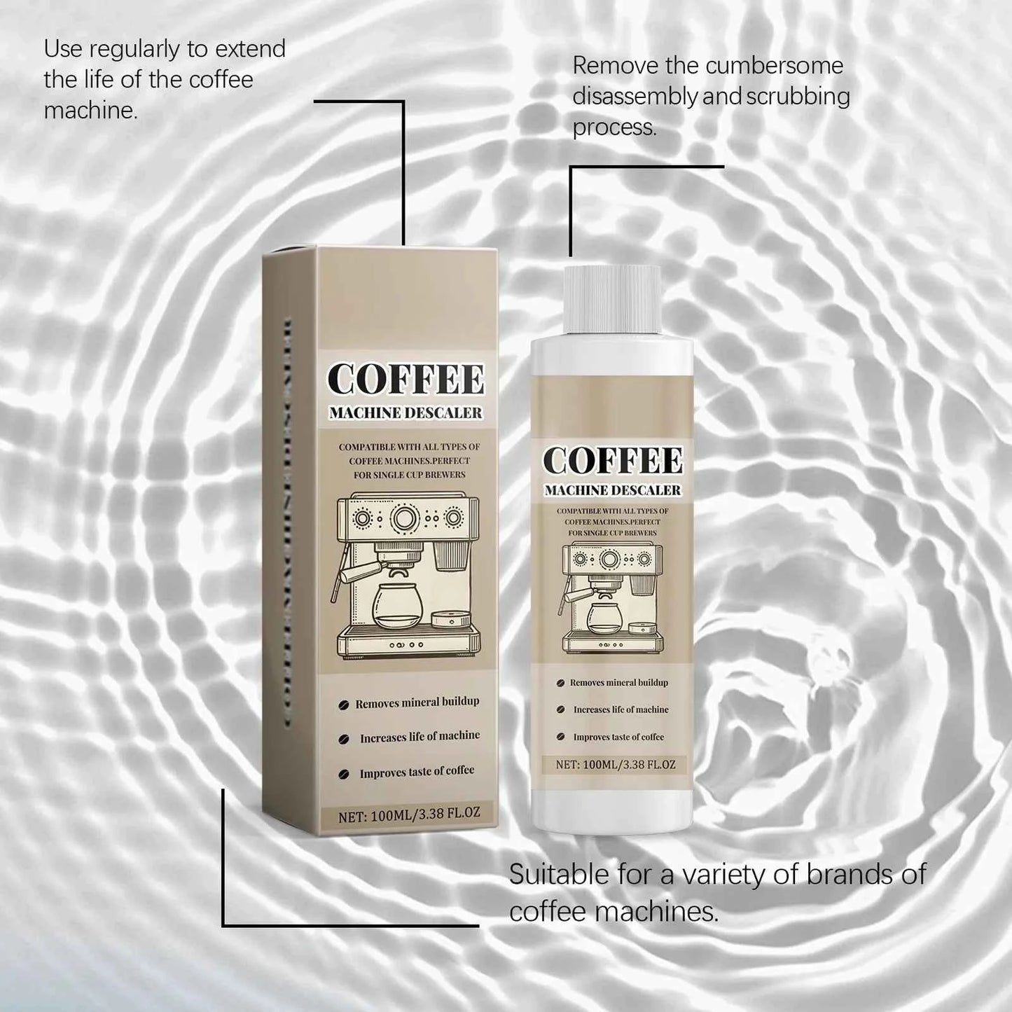 Coffee Machine Cleaning Solution Descaling Agent Get Cleaning All-Purpose Cleaner Kitchen Accessories 1 Bottle 100ml