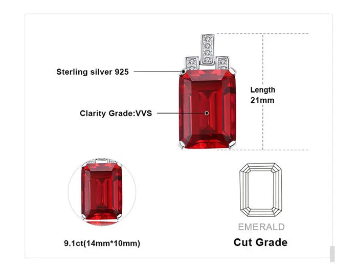JewelryPalace 9ct Created Red Ruby 925 Sterling Silver Pendant Necklace for Women Engagement Party Jewelry Fashion Gift No Chain    Home Decor Supply | Online Retail | ShoreShopper.com