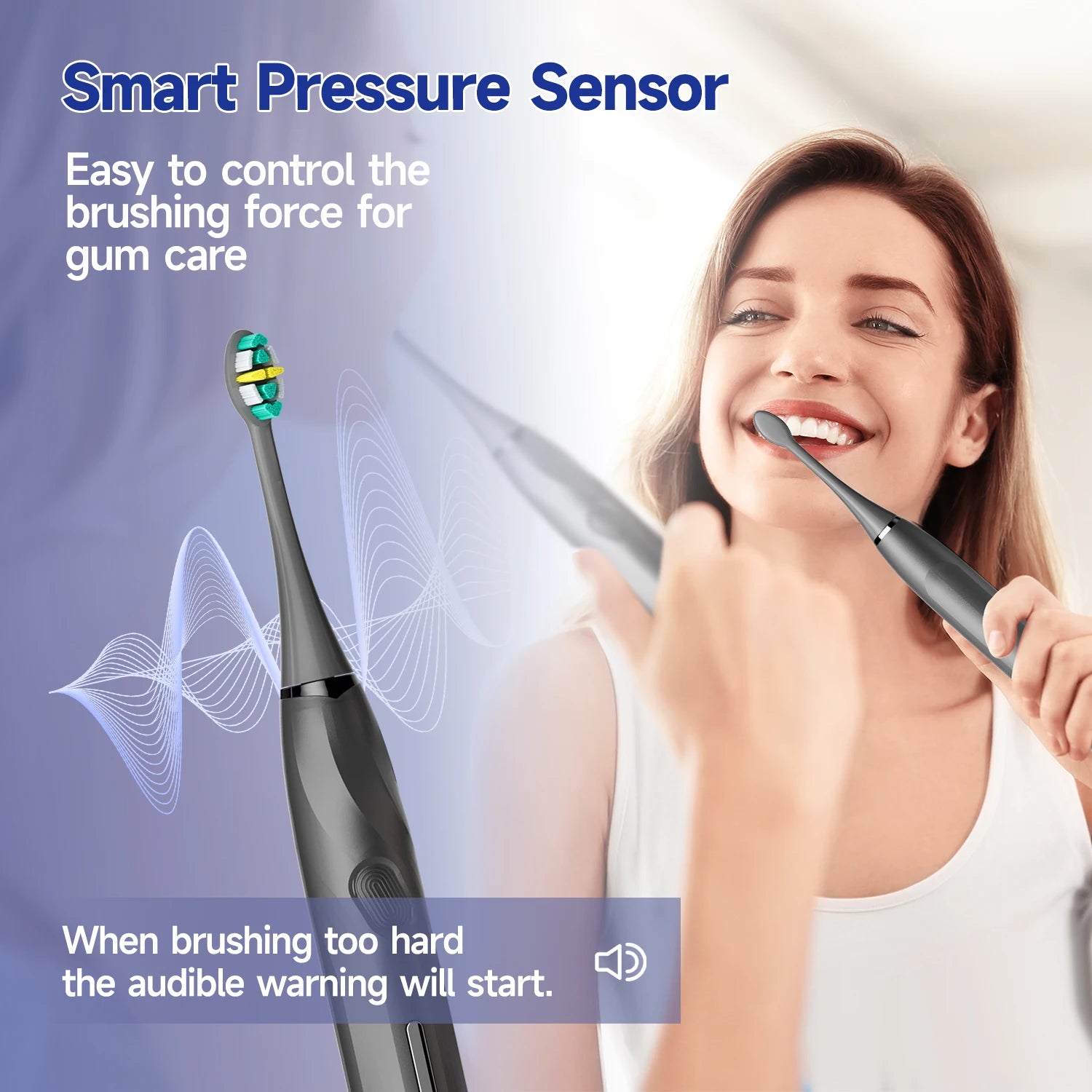 SEAGO Electric Toothbrush with 8 Soft Bristle Heads for Adults Pressure Sensor 5 Modes with 2 Minutes Smart Timer SG-2752 - ShoreCo.Shop