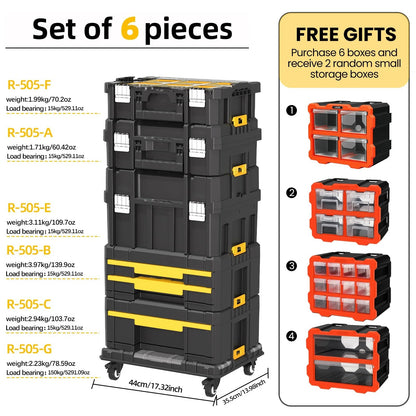 AIRAJ MultiFunctional Tier Stackable Rolling Plastic Portable Folding Tool Storage Box , Suitable for Garage Storage    Home Decor Supply | Online Retail | ShoreShopper.com