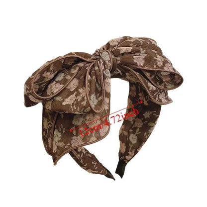 Headwear Three-layer Bow Headband ABS Creative Bownot Wide Hair Hoop Rose Contrasting Colors Floral Printed Hairband Wash Face